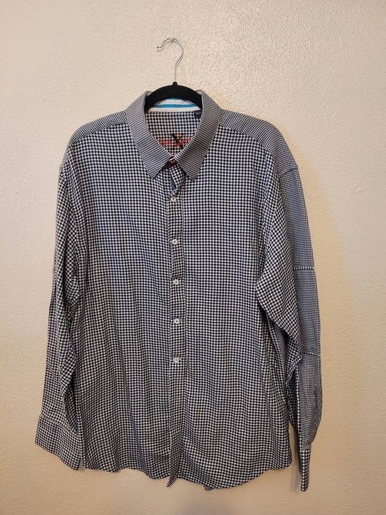 Robert Graham Other - Robert Graham Men's 2XL Houndstooth Button Down Shirt Flip Cuff Cotton